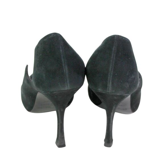 Sergio Rossi BLACK REAL LEATHER SUEDE HIGH HEEL POINTED CLASSIC PUMP SHOES Sz 37 - Picture 4 of 11